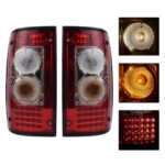 ไฟท้าย LED เลนส์สีแดง สำหรับ Toyota Hilux Mighty-X ปี 1989 - 1997 (คู่) โตโยต้า ไฮลักซ์ ไมตี้เอ็กซ์ DEPO พร้อมขั้ว และ หลอดไฟ