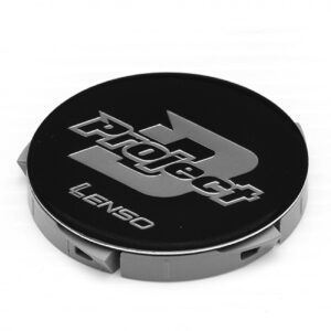 Alternative view of ฝาครอบดุมล้อ Lenso ของแท้ โลโก้ PROJECT-D พื้นดำ ตัวหนังสือสีเทา แบบเรียบบาง ฝาครอบล้อแม็กซ์ Center Cap Wheel Cover