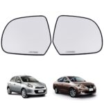 เลนส์กระจกมองข้าง Nissan March /Almera 2010-17 คู่ ซ้าย ขวา นิสสัน มาร์ช อัลเมร่า เนื้อกระจกมองข้าง คุณภาพดี ส่งไว