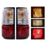 ไฟท้าย เลนส์เพชร แดงขาว สำหรับ Isuzu TFR ปี 1989 - 1996 (คู่) อีซูซุ ทีเอฟอา พร้อมขั้ว และ หลอดไฟ